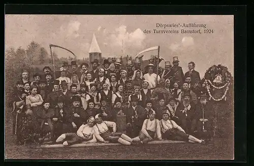 AK Barnstorf, Dörpswies`-Aufführung des Turnvereins 1924