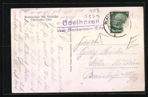 AK Uedelhoven i. Eifel, Totalansicht mit Restauration Schröder