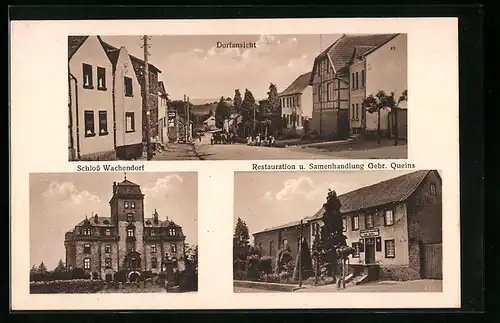 AK Wachendorf, Dorfansicht, Schloss, Restauration