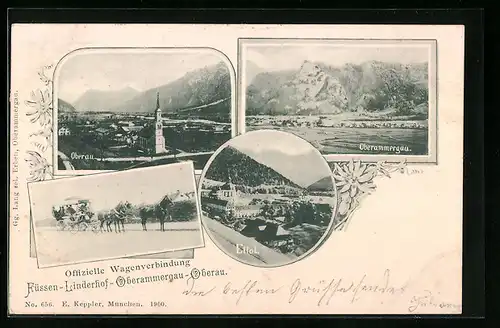 AK Oberammergau, Oberau und Ettal