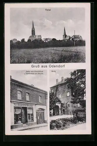 AK Odendorf, Cafe und Conditorei von Ferdinand von Sturm, Burg
