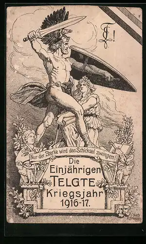 AK Telgte, Absolvia der Einjährigen 1916-1917, Germanenkrieger