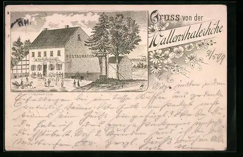 Lithographie Wallenthalerhöhe, Restaurant von Joh. Pet. Hufschmidt