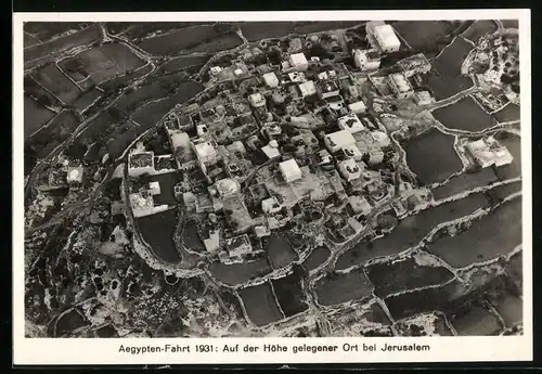 Fotografie Luftschiff Graf Zeppelin LZ-127 Weltfahrt, Ortschaft bei Jerusalem 1931