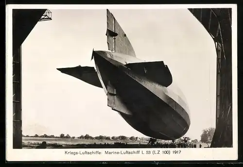 Fotografie Kriegsluftschiff Zeppelin Marine Luftschiff L 53 (LZ 100) um 1917