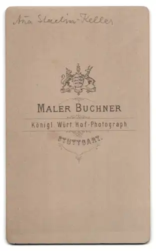 Fotografie Maler Buchner, Stuttgart, Anna Staelin-Keller mit zeitgenössischer Frisur