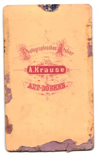 Fotografie A. Krause, Alt-Döbern, Junger Herr im Anzug mit Fliege