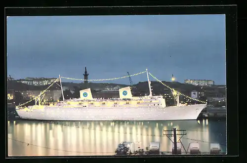AK Passagierschiff MS Gripsholm im Hafen