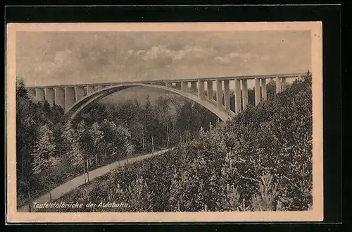 AK Hermsdorf /Thür., Teufelstalbrücke der Autobahn