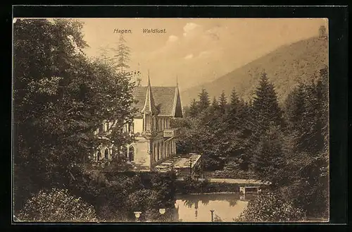 AK Hagen i. W., Gasthaus Waldlust