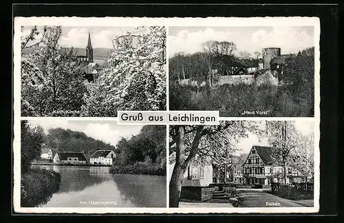 AK Leichlingen, Haus Vorst, Balken, Kath. Kirche