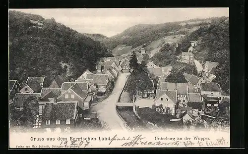 AK Unterburg /Wupper, Ortsansicht aus der Vogelschau