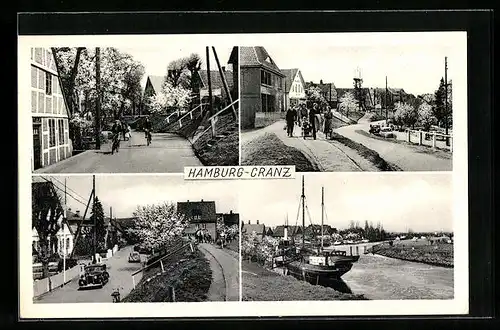 AK Hamburg-Cranz, Strassenpartien, Segelschiff
