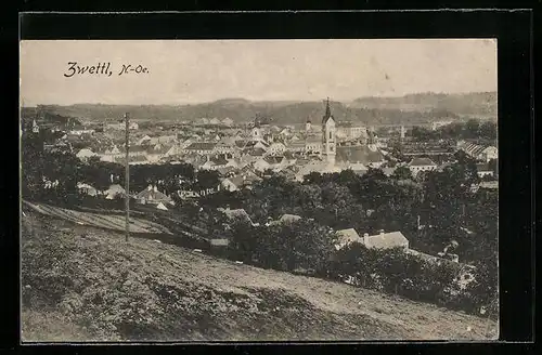 AK Zwettl, Ortsansicht aus der Vogelschau
