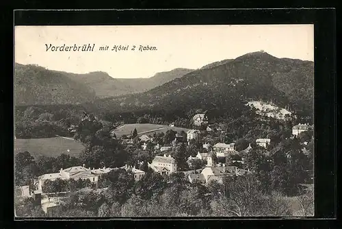 AK Vorderbrühl, Ortsansicht mit Hotel 2 Raben