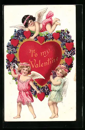 AK Engel mit Herz, To my Valentine