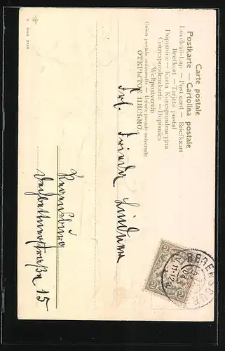 AK Mädchen mit Kleeblättern