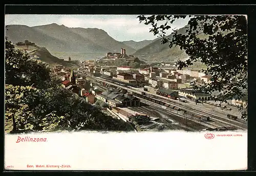 AK Bellinzona, Blick auf den Bahnhof