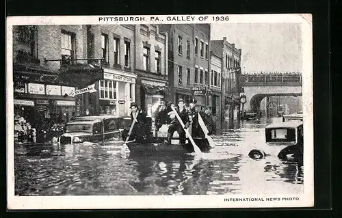 AK Pittsburgh, PA, Galley of 1936, Hochwasser