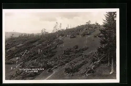 AK La Chaux-de-Fonds, Unwetter, Cyclone dans le Jura, 12.6.1926