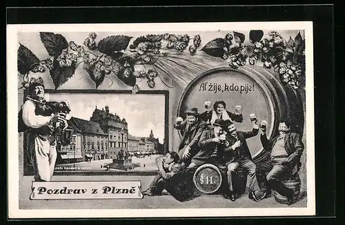 AK Plzen, Namesti a radnici, Hopfen