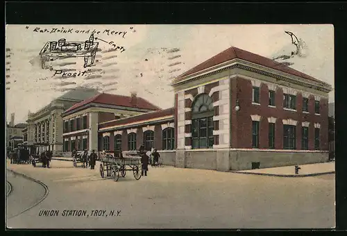 AK Troy, NY, Union Station, Bahnhof