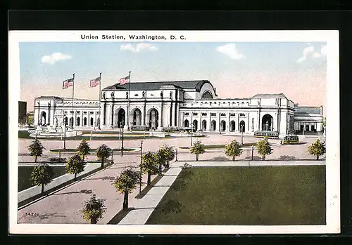AK Washington D.C., Union Station, Bahnhof