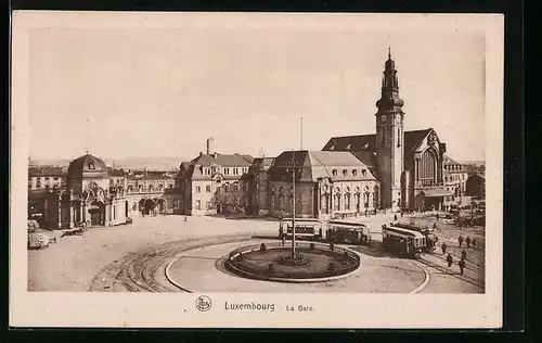 AK Luxembourg, La Gare, Bahnhof