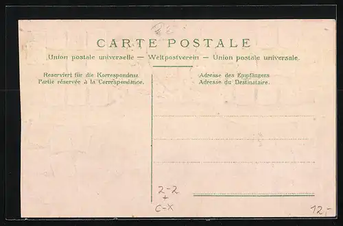 AK Einsiedeln, Ortsansicht mit Briefmarken