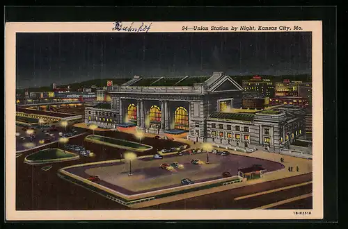 AK Kansas City, MO, Union Station by Night