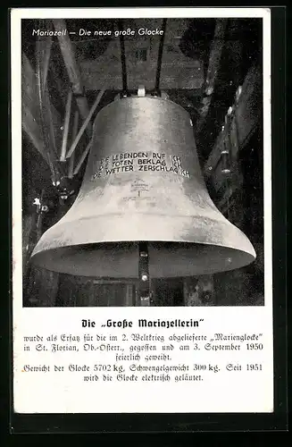 AK Mariazell, Die neue grosse Glocke, Die Grosse Mariazellerin