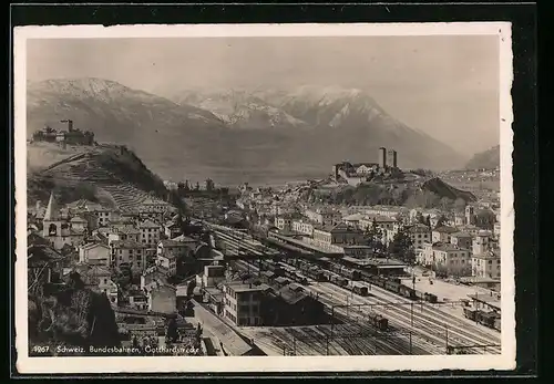 AK Bellinzona, Bahnhof der Gotthardstrecke