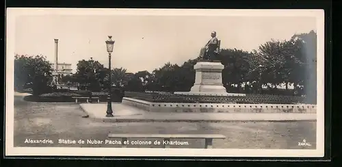 Mini-AK Alexandrie, Statue de Nubar Pacha et colonne de Khartoum