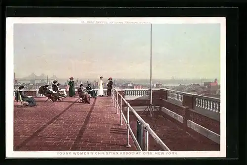 AK New York, NY, Young Women`s Christian Associations, National Training School, Roof Garden