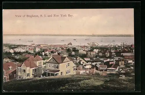AK New York, NY, View of Stapleton, S. I. and New York Bay