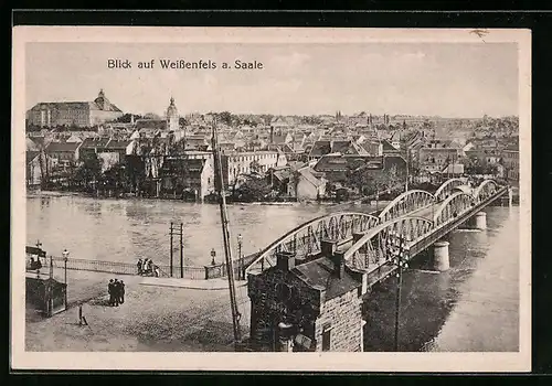 AK Weissenfels a. Saale, Teilansicht mit Brücke
