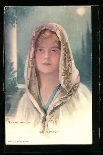 Künstler-AK Philip Boileau: The Chrysalis, Junges Mädchen mit Kapuze