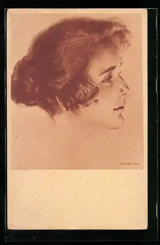 Künstler-AK Max Brüning: Ein rheinisches Mädchen, Portrait