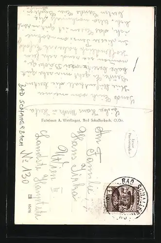 Foto-AK Bad Schallerbach, Pension Schmid