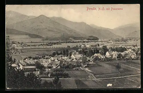 AK Pernitz, Panoramaansicht der Ortschaft
