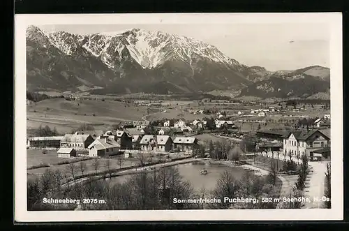 AK Puchberg, Ortsansicht mit Schneeberg