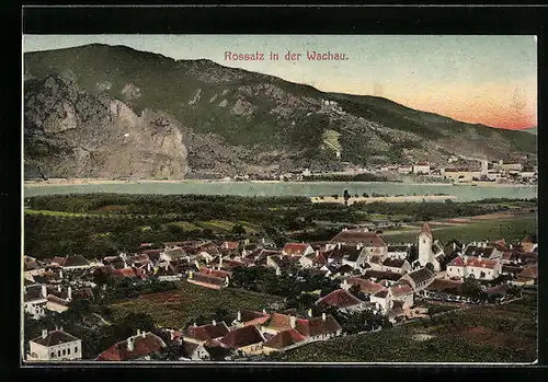 AK Rossatz in der Wachau, Ortsansicht aus der Vogelschau