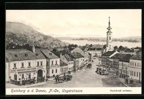 Künstler-AK Hainburg a. d. Donau, Gasthof Kaiser v. Österreich, Ungarstrasse