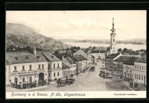 Künstler-AK Hainburg a. d. Donau, Gasthof Kaiser von Österreich, Ungarstrasse