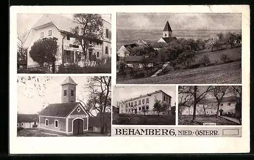 AK Behamberg, Totalansicht, Spritzenhaus der Feuerwehr & Gasthaus