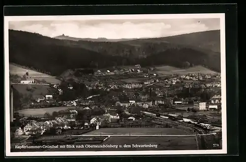 AK Kupferhammer-Grünthal, Teilansicht mit Blick nach Oberneuschönberg und dem Schwartenberg