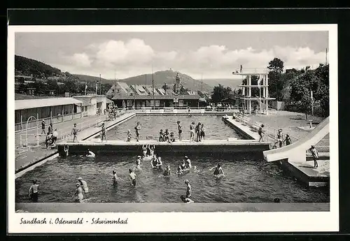 AK Sandbach i. Odenwald, Schwimmbad mit Kindern
