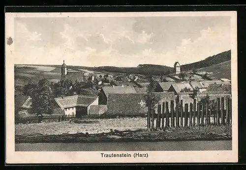 AK Trautenstein i. Harz, Ortsansicht mit Kirche