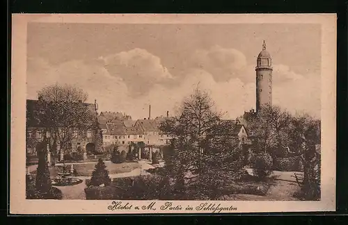 AK Frankfurt-Höchst, Partie im Schlossgarten