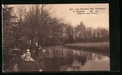 AK Bad Bramstedt, Partie aus dem Kurpark